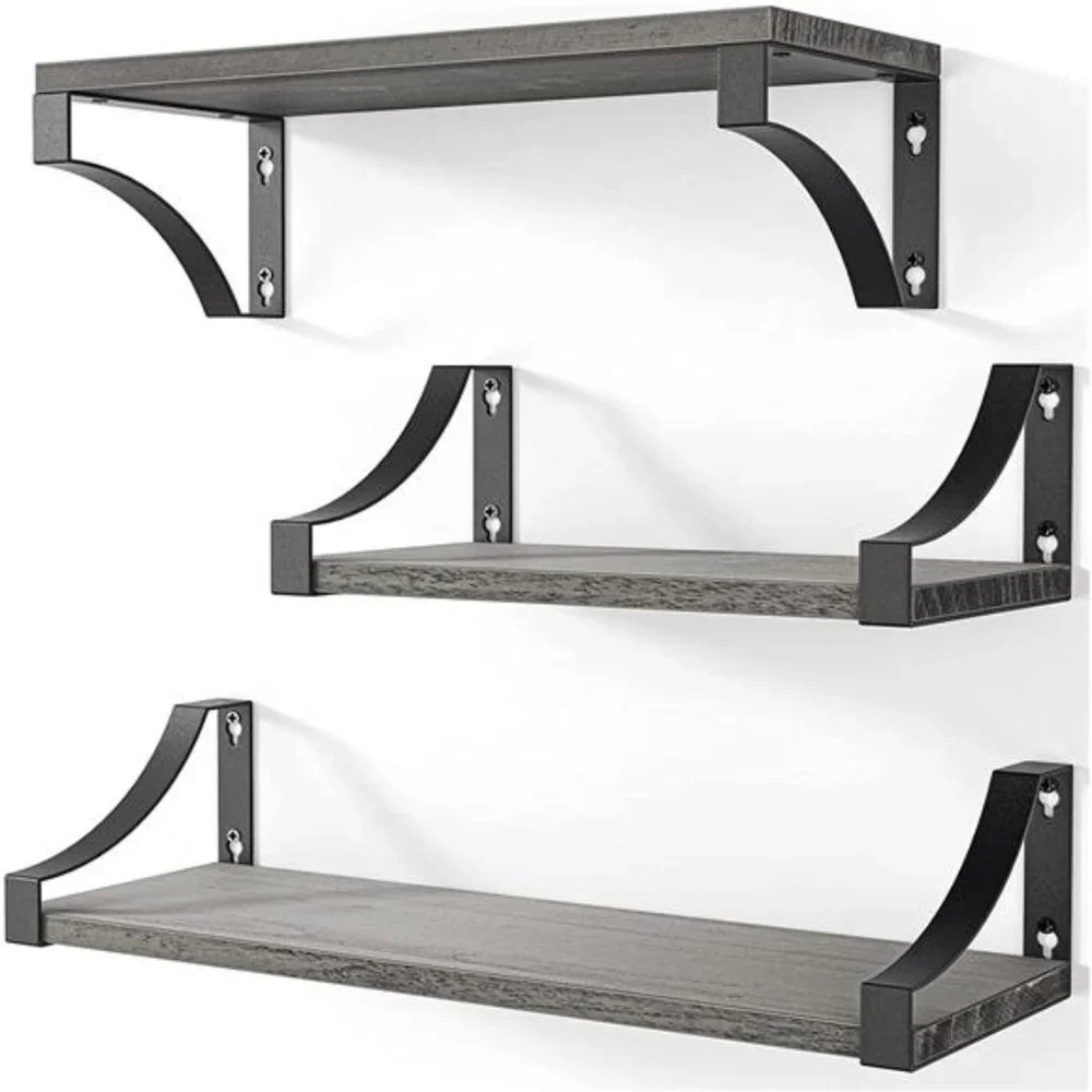 Floating Shelves Wall Mounted Set of 3 Bedroom Bathroom Kitchen Laundry Room